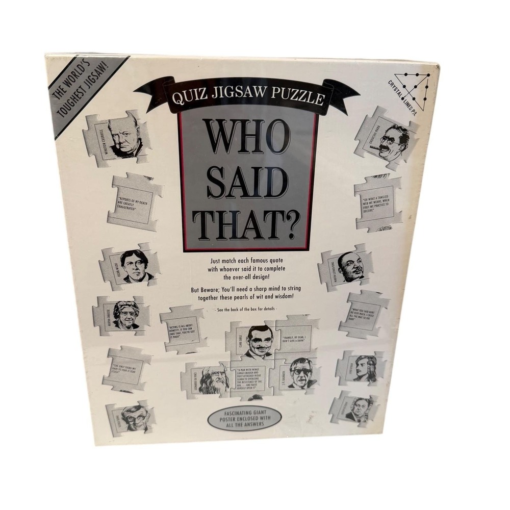 Crystal Lines P/L Who Said That? Quiz Jigsaw Puzzle Unisex OS White 504 Pieces